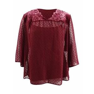 MSRP $60 Style & Co. Womens Plus Blouse Red Size 2X